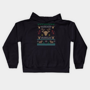 Reindeer Wrangler Ugly Christmas Kids Hoodie